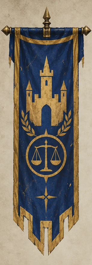 Human heraldic banner